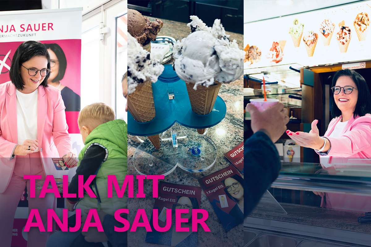 OB-Kandidatin Anja Sauer spendierte Kindern eine Kugel Eis ...